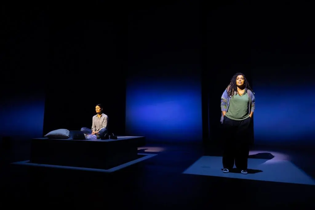 De’Adre Aziza and Idina Menzel in Redwood at the La Jolla Playhouse