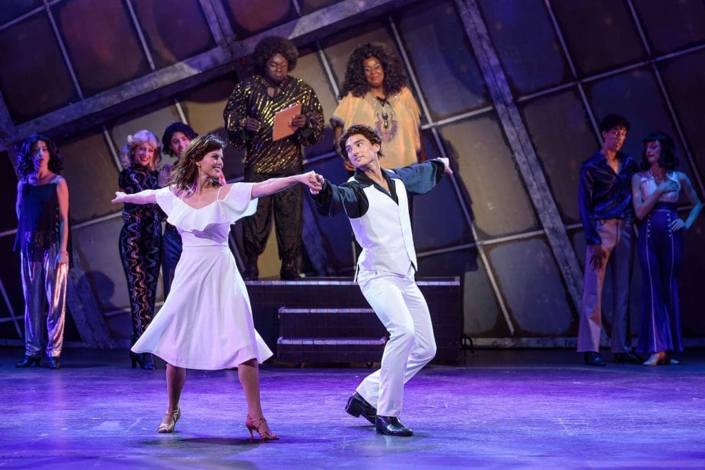 Brandon Keith Rogers as Tony Manero and Allison Spratt Pearce as Stephanie Mangano